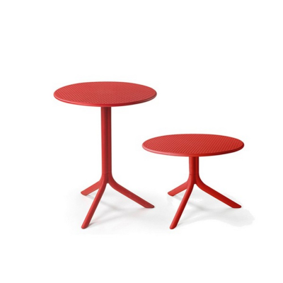 Table polypropylène et fibre de verre traité anti UV STEP Rouge double hauteur 76-40x60 cm