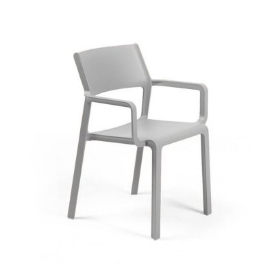 Chaise polypropylène et fibre de verre TRILL Gris 82x58x53 cm