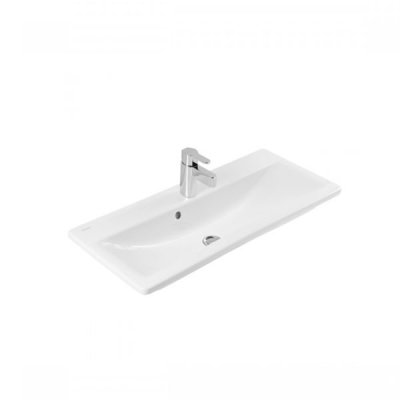 Vasque semi encastrée céramique LOOK blanc rectangulaire 83x36 cm