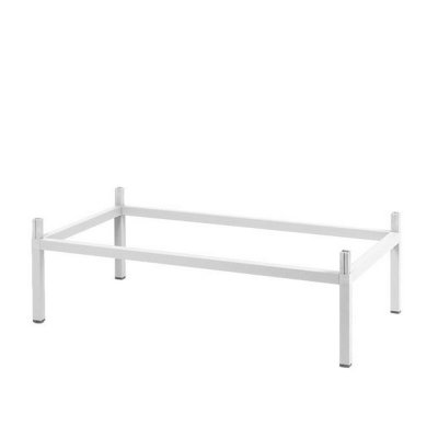 Kit table aluminium vernis CUBE Blanc avec système hauteur 33x140x80 cm