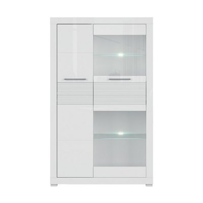 ARMOIRE VITREE FLAMES 2PORTES BLANC BRILLANT