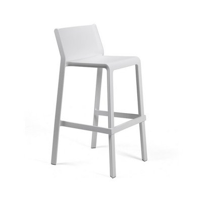 Tabouret polypropylène et fibre de verre traité anti UV TRILL Blanc avec patins anti-dérapants 96x50x76 cm