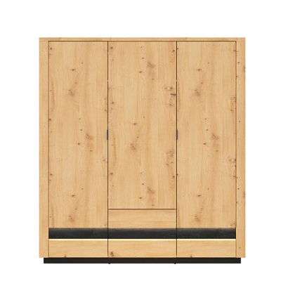 GARDE ROBE OSTIA 3PORTES 2TIROIRS CHÊNE ARTISAN/CHÊNE NOIR