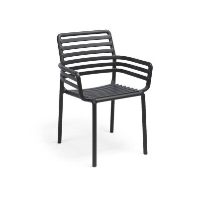 Chaise polypropylène et fibre de verre DOGA Antracite 83x60x56 cm