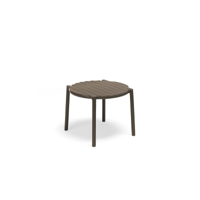 Table polypropylène et fibre de verre traité anti-UV DOGA Tabacco avec patins anti-dérapants diamètre 50 cm