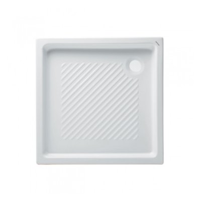 Receveur de douche argile fine MORAIRA blanc carré fond texture 75x75x8 cm