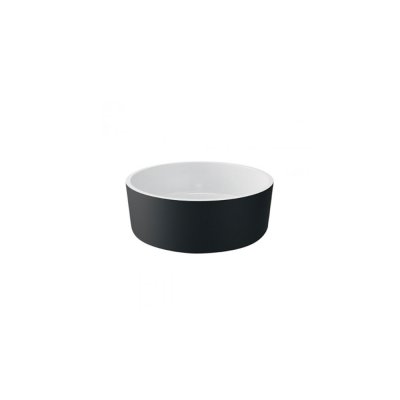 Vasque à poser céramique ROUND blanc et noir mat circulaire diamètre 40 cm