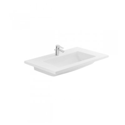 Lavabo céramique PALM blanc rectangulaire 80x50x14.5 cm