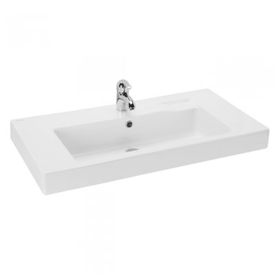 Lavabo porcelaine vitrifiée LINHA blanc rectangulaire 90x45 cm