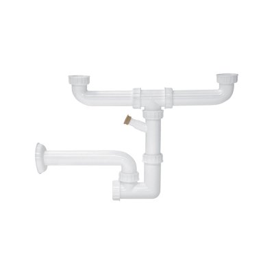 SIPHON P EVIER INOX 2C AC RACCORD LAVE-VAISSELLE