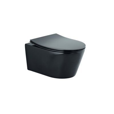Pack cuvette suspendue URBY 52 noir avec abattant slim