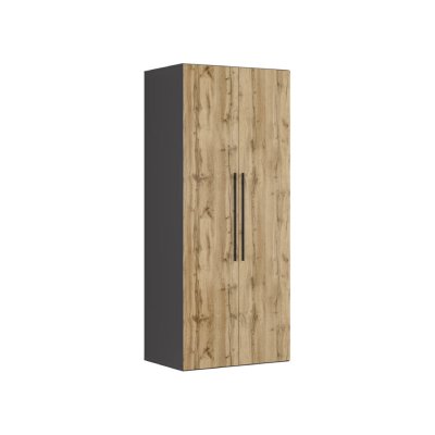 Garde robe FLEX graphite/ chêne wotan 2 portes 100x240x66 cm