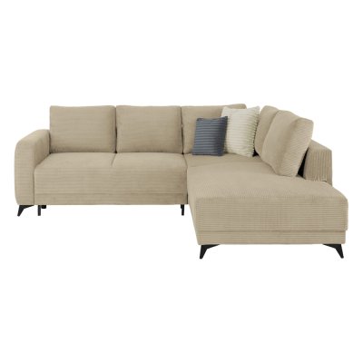 Canapé-lit angle droit MARTINEZ beige clair POSO_105 avec rangement