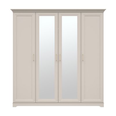 Garde robe ANGA chêne cachemire/ miroir 4 portes 209,5x216x61 cm