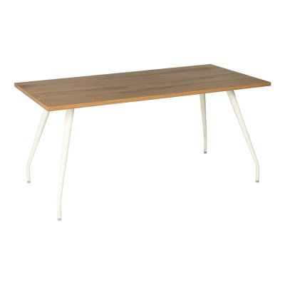 Bureau droit ARIA 160x80 cm structure blanc/ plateau bois UD