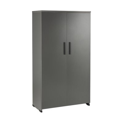 Armoire mi-haute EKO H163xL90xP45 cm Antracite/ intérieur Safir 2 portes Gris