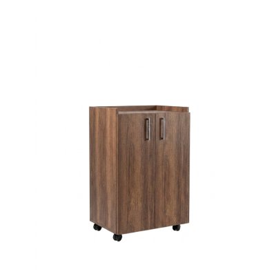 Desserte avec roues 2 portes Bois Mat L60x H90x P42 cm