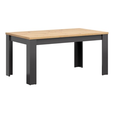 Table extensible HESEN chêne rustique/ graphite 160-200x90x76 cm