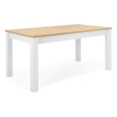 Table extensible BERGEN chêne rustique/ blanc 160-215x90x75 cm