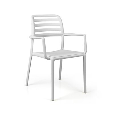 Chaise polypropylène et fibre de verre COSTA Blanc 86x58x57 cm