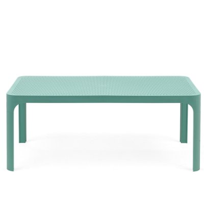 Table polypropylène et fibre de verre traité anti UV NET Vert salice rectangulaire avec patins anti-dérapants 40x100x60 cm